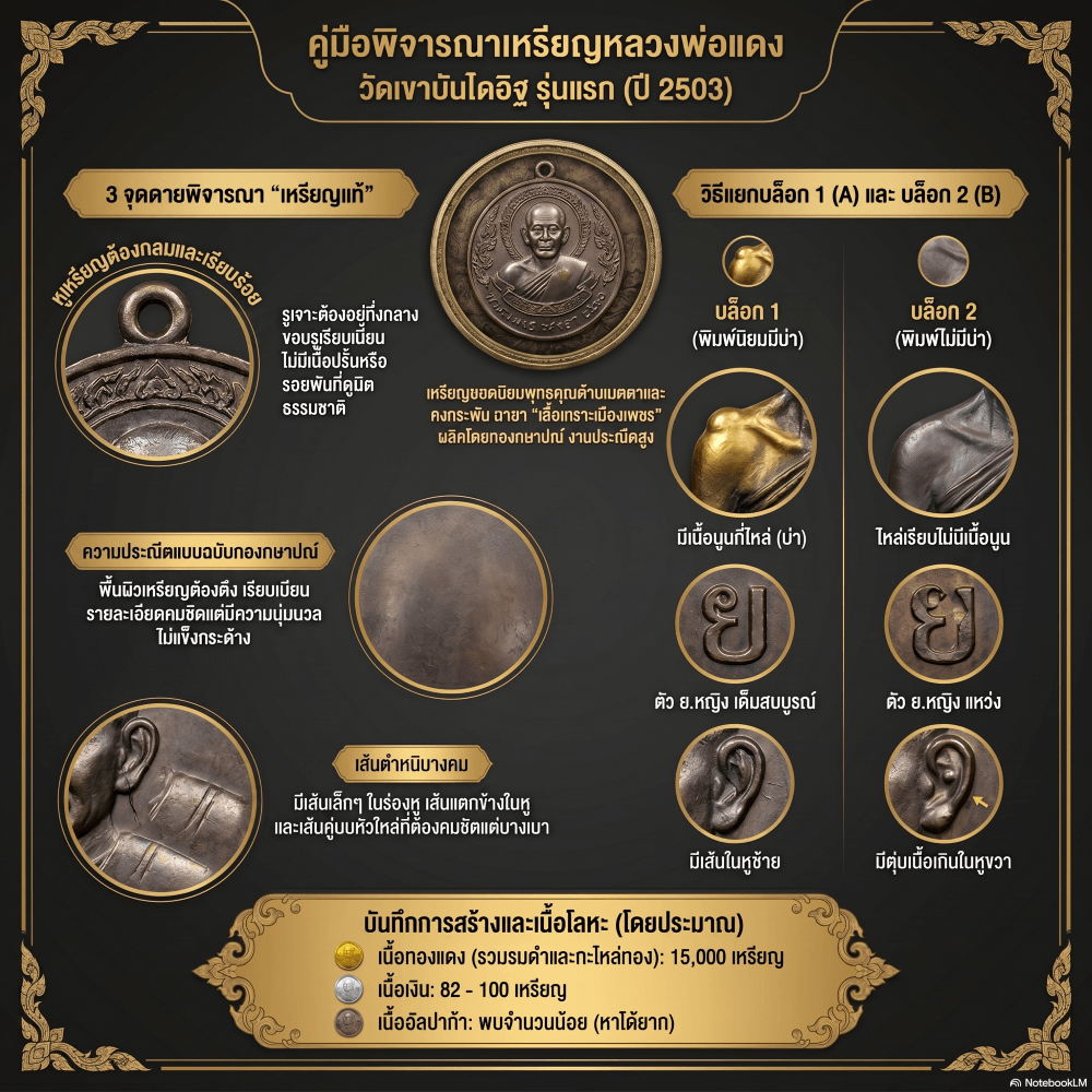 คู่มือพิจารณาเหรียญหลวงพ่อแดงรุ่นแรก