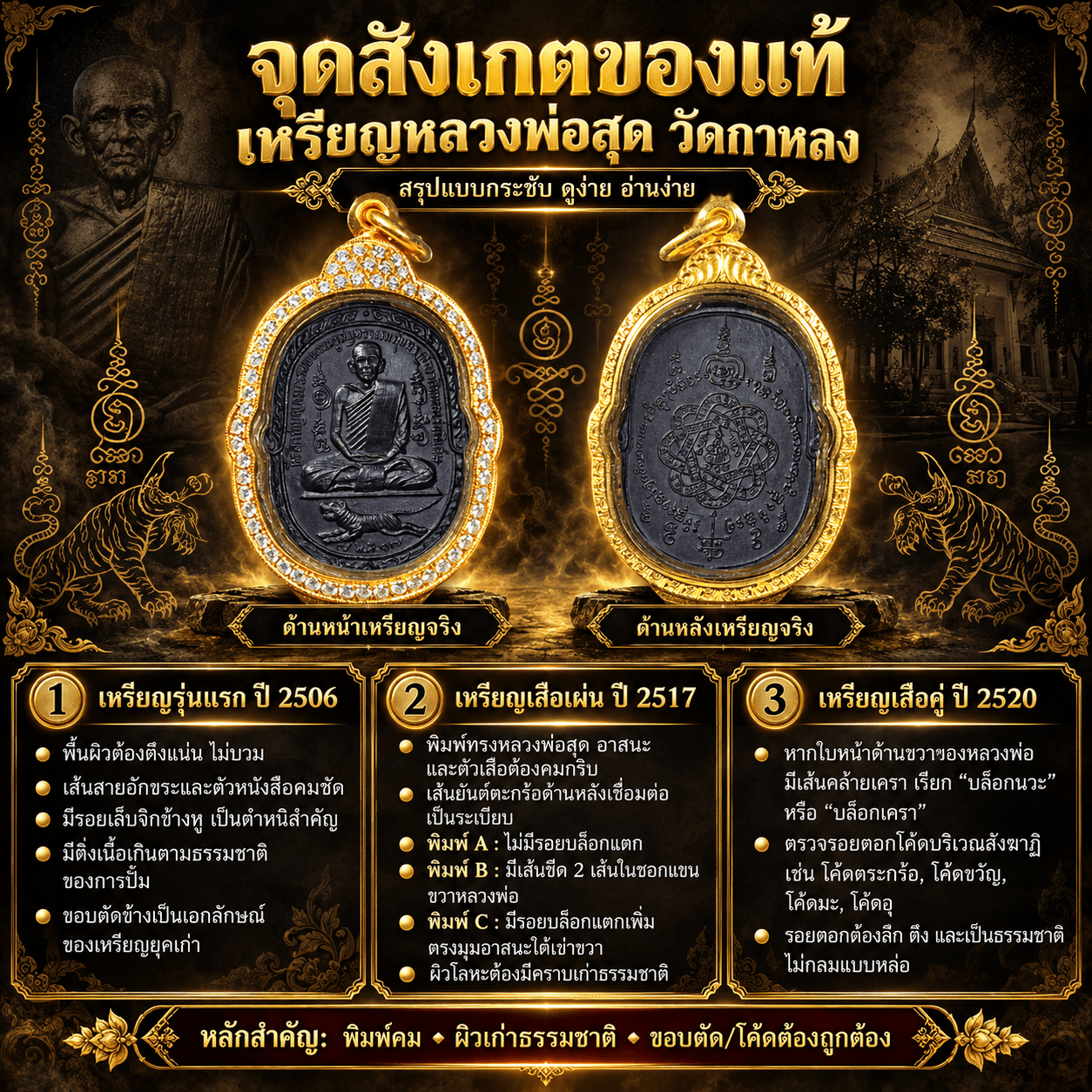 ## จุดสังเกตของแท้ เหรียญหลวงพ่อสุดวัดกาหลง